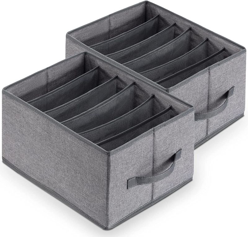 Photo 1 of **SEE NOTES**
Wardrobe Clothes Organizer, Large Jeans Organizer for Closet, 6 Grid 2 Pack

