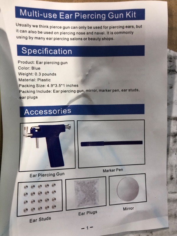 Photo 2 of (108pcs) Ear Piercing Gun Kit 