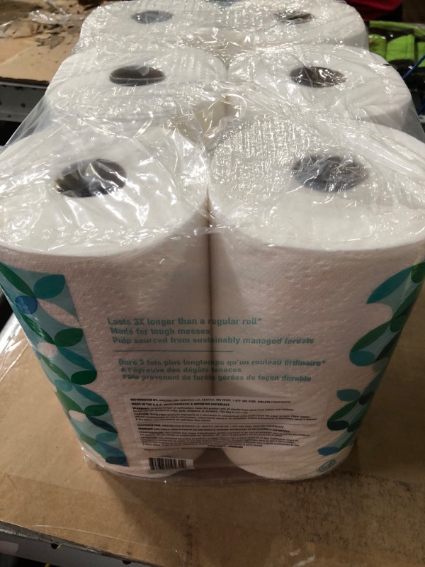 Photo 1 of Amazon Brand - Presto! Flex-a-Size Paper Towels, 158 Sheet Huge Roll, 6 Count (Pack of 1), 6 Huge Rolls = 19 Regular Rolls