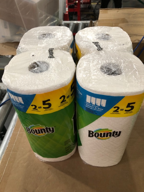 Photo 1 of Bounty Select-A-Size Paper Towels, White, 2 Triple Rolls : 6 Regular Rolls (Pack of 2) 135 Count (Pack of 4)