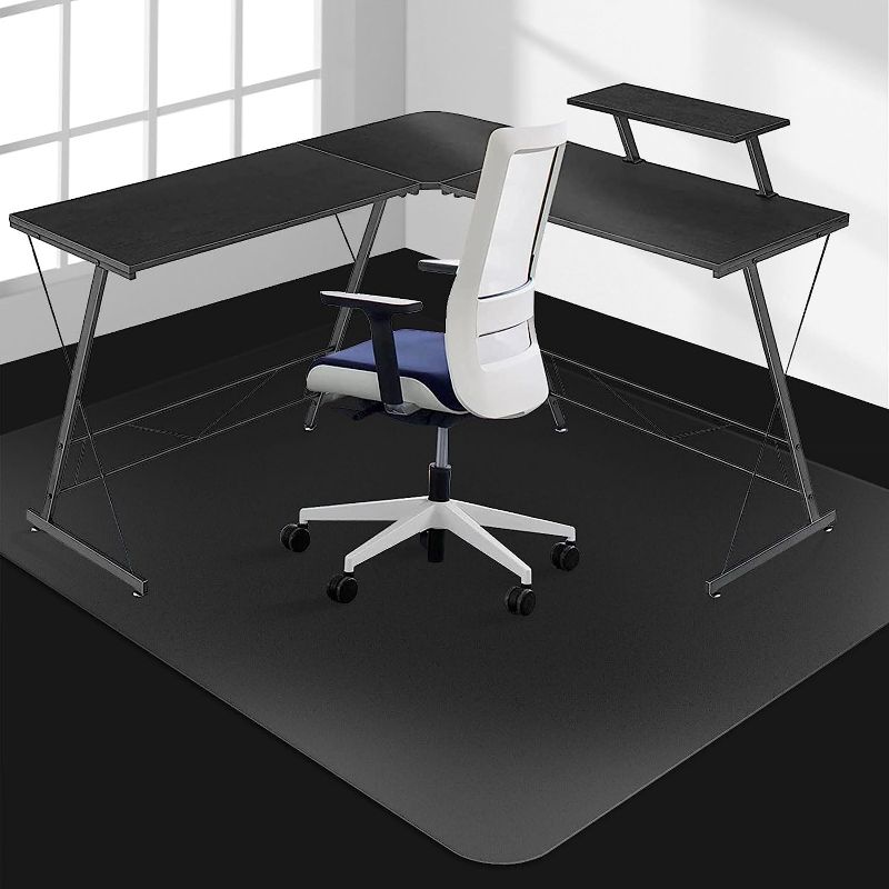 Photo 1 of AiBOB Office Chair Mat for Hardwood Floors, 36 X 48 in, Heavy Duty Floor Mats for Computer Desk, Easy Glide for Chairs, Flat Without Curling, Clear 48'' x 36'' Rectangle Clear