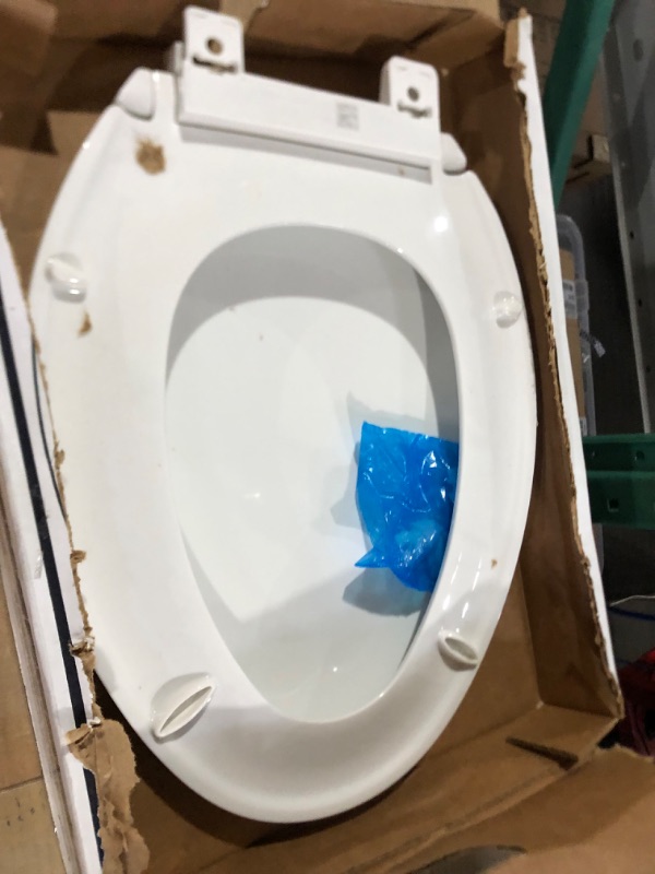 Photo 2 of  Elongated Plastic Toilet Seat, 18 5/8''
