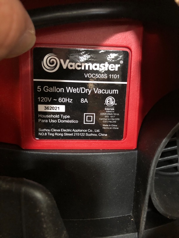 Photo 3 of Vacmaster Red Edition VOC508S 1101 Stainless Steel Wet Dry Shop Vacuum 5 Gallon 4 Peak HP 1-1/4 inch Hose Powerful Suction with Blower Function