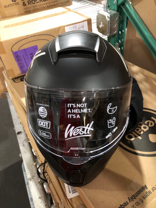 Photo 4 of Westt Full Face Helmet - Dirt Bike Helmets with Dual Visor DOT Approved Compact Lightweight- Motor (20.87-21.26 in) Black