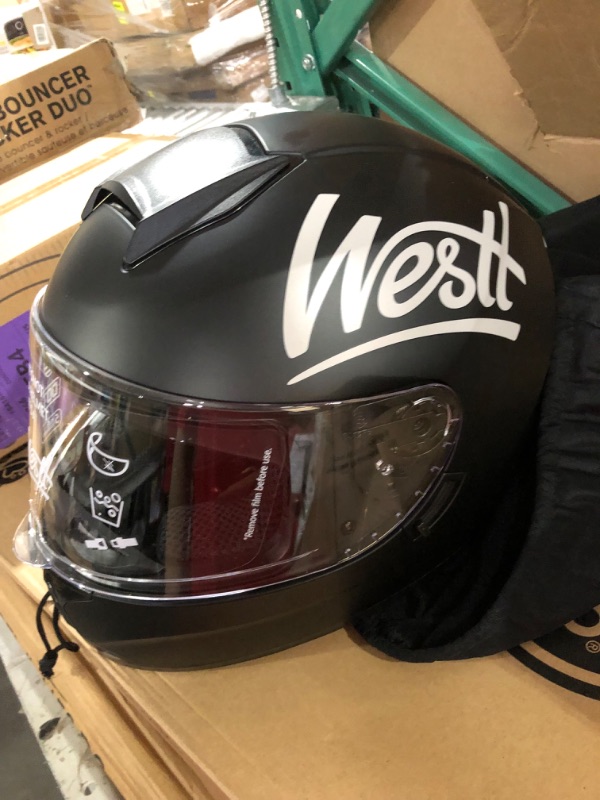 Photo 2 of Westt Full Face Helmet - Dirt Bike Helmets with Dual Visor DOT Approved Compact Lightweight- Motor (20.87-21.26 in) Black