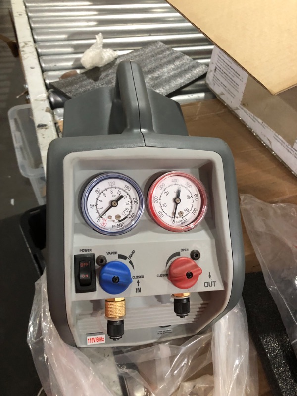 Photo 1 of Robinair (RG3 Portable Refrigerant Recovery Machine – 115V, 60Hz, for Both Liquid and Vapor Refrigerant, White