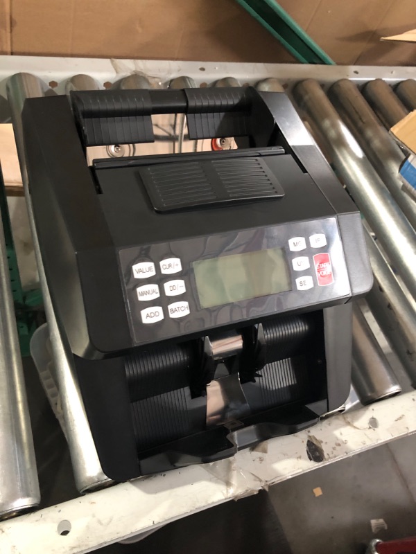 Photo 3 of *UNTESTED*Money Counter Machine with UV/MG/IR Counterfeit Detection, Portable Bill Counting Machine with Add & Batch Modes, LCD Display, 1,000 Bills/Min