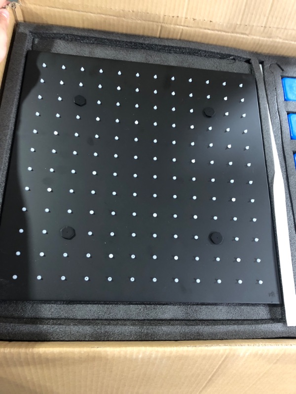 Photo 2 of AYIVG Matte Black Rain Shower System LED 16 Inch Thermostatic Overhead Shower System with 3PCS Body Spray Jets Set Can Be Used At The Same Time