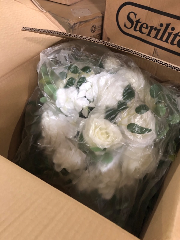 Photo 3 of (USED/Missing some flowers) NUPTIO Flower Balls Centerpieces - 2 Pcs 17.7 inch Diameter - White
