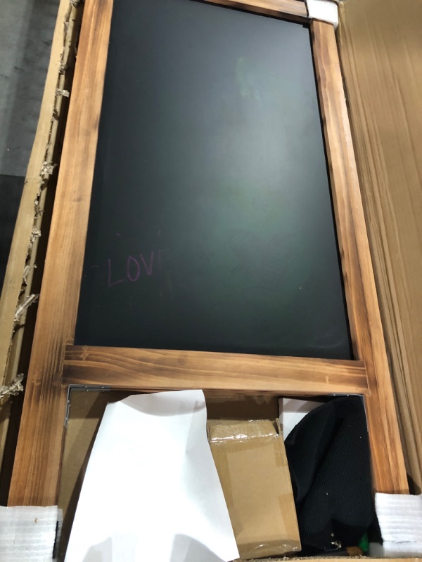 Photo 2 of SELEAD Magnetic A-Frame Chalkboard Sign, 40" x 20" Rustic