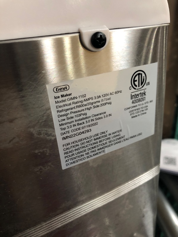 Photo 4 of *UNTESTED* Gevi Household Countertop Nugget Ice Maker Machine, Stainless Steel - White