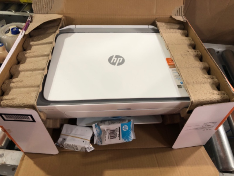 Photo 2 of HP DeskJet 2755e Wireless Color All-in-One Printer with bonus 6 months Instant Ink (26K67A), white