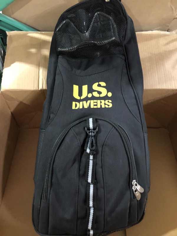 Photo 1 of *USED* U.S. Divers Lux Platinum Snorkel Set Compatible with Panoramic View Mask, Pivot Fins, Dry Top Snorkel + Gear Bag LG / XL (Men 9-13, Women 10-14) 
