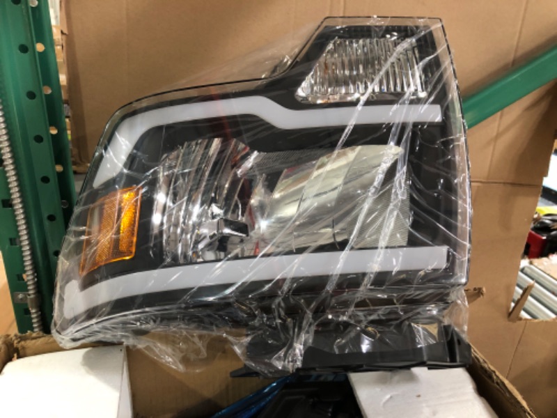 Photo 2 of AUTOSAVER88 Switchback LED Tube Headlights Assembly Compatible with 2009-2014 Ford F150 DRL - Black/Amber/Clear