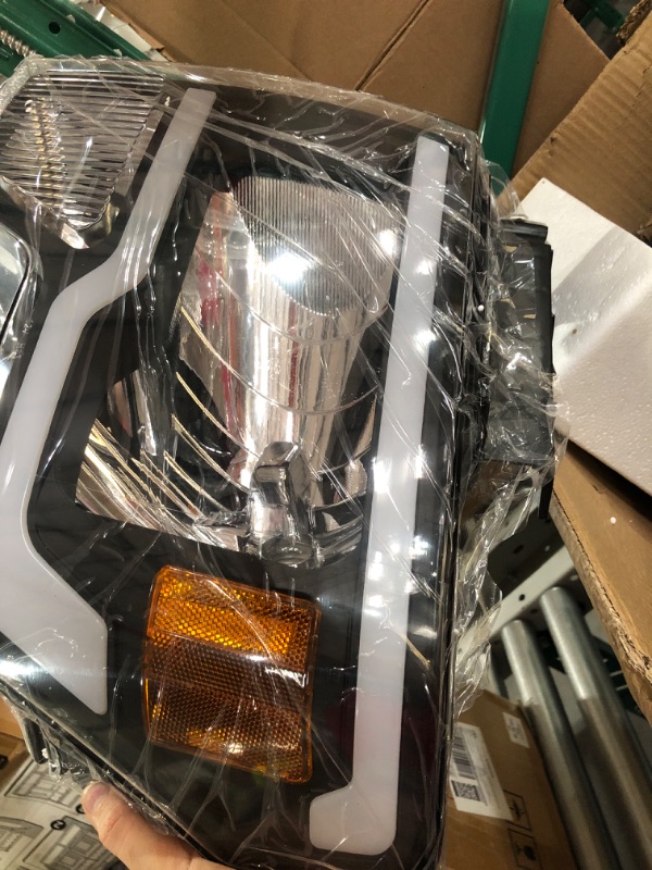 Photo 1 of AUTOSAVER88 Switchback LED Tube Headlights Assembly Compatible with 2009-2014 Ford F150 DRL - Black/Amber/Clear