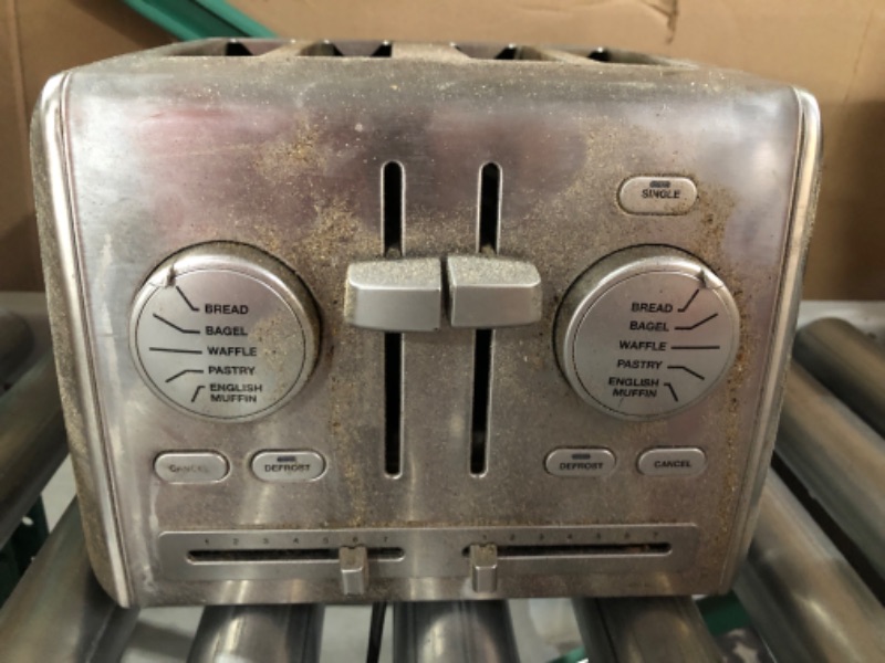 Photo 2 of **item has signs of being used and is dented**
Cuisinart CPT-640P1 4-Slice Custom Select Toaster, Stainless Steel 4 Slice Toaster