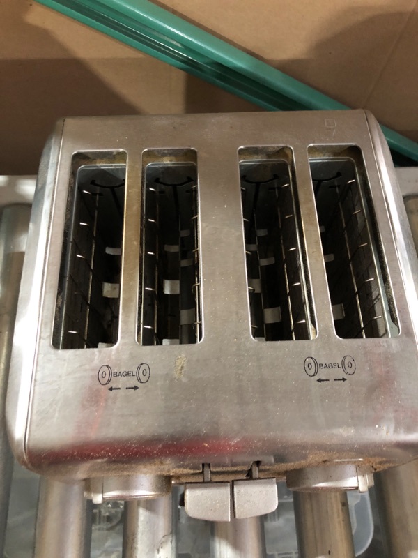 Photo 3 of **item has signs of being used and is dented**
Cuisinart CPT-640P1 4-Slice Custom Select Toaster, Stainless Steel 4 Slice Toaster