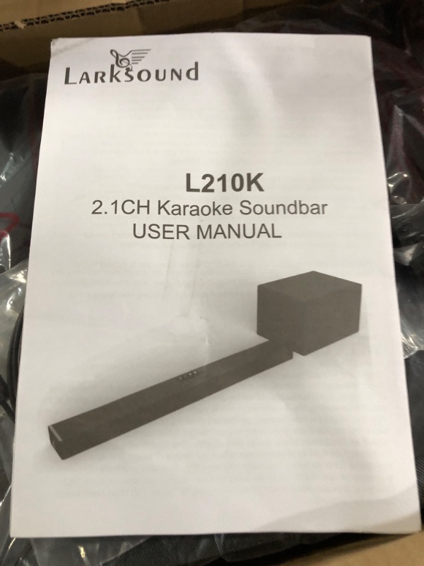 Photo 5 of Larksound Karaoke Machine for Adults, with 2 Wireless Microphones, 2.1 Soundbar with Subwoofer, Bluetooth PA Speaker System