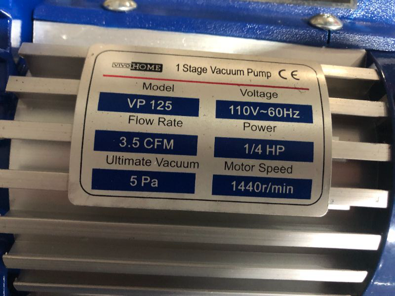 Photo 4 of ***MAJOR DAMAGE - SEE NOTES***
VIVOHOME 110V 1/4 HP 3.5 CFM Single Stage Rotary Vane Air Vacuum Pump