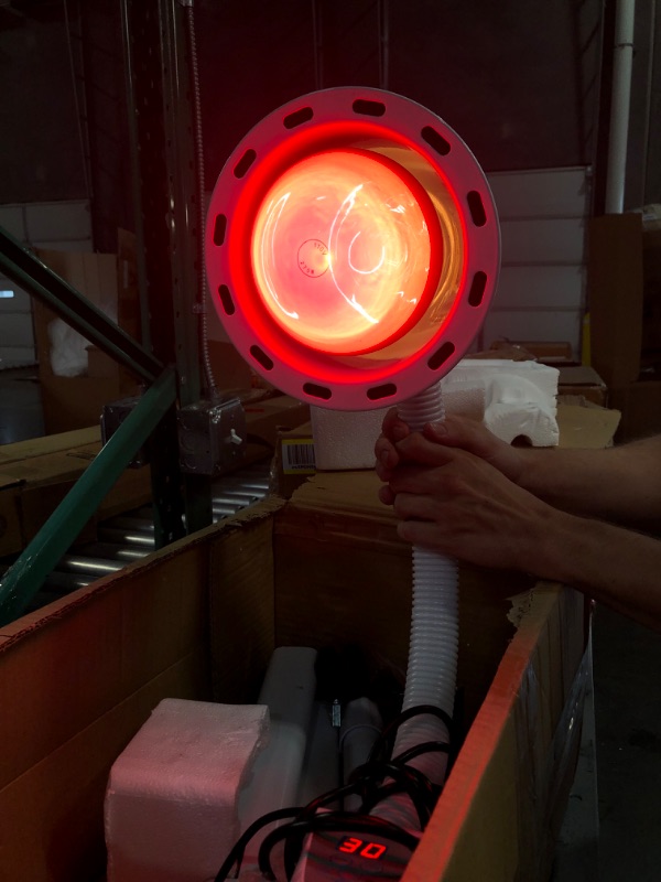 Photo 3 of Infrared Light,275W Near Red Infrared Heat Lamp for Relieve Joinpt Pain and Muscle Aches White