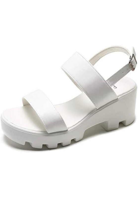 Photo 1 of 
OTOSU Women's Chunky Platform Sandals Open Toe Nonslip Mid Heel Buckle Strap Casual Thick Bottom Sandal