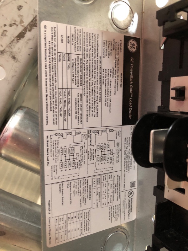 Photo 3 of (MISSING PARTS, SEE PHOTOS) GE Energy Industrial Solutions TLM812FCUDP Main Lug Convertible Load Center, 125-Amp