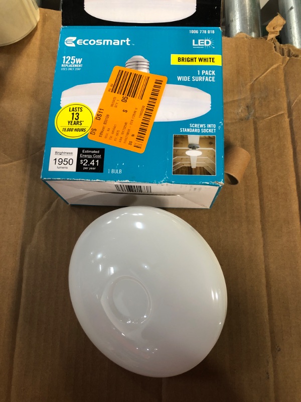 Photo 2 of 125-Watt Equivalent Wide Surface Non-Dimmable LED Light Bulb Bright White (1-Pack)