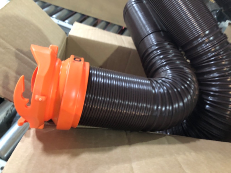 Photo 2 of Camco RhinoFLEX RV Sewer Hose Kit with Swivel Transparent Elbow 15 Feet (39770) 15ft Sewer Hose Kit 