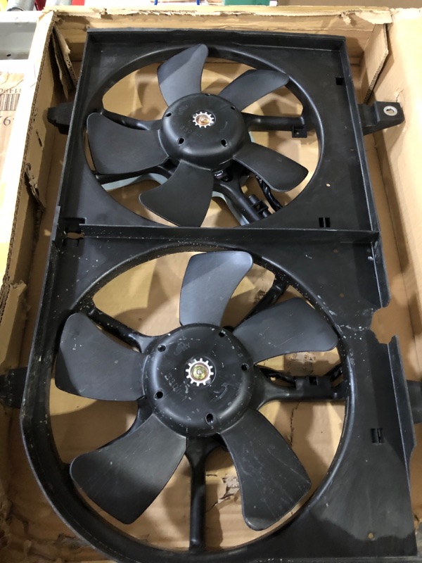 Photo 3 of TYC 620360 Replacement Radiator/Condenser Cooling Fan Assembly Select Nissans, Black