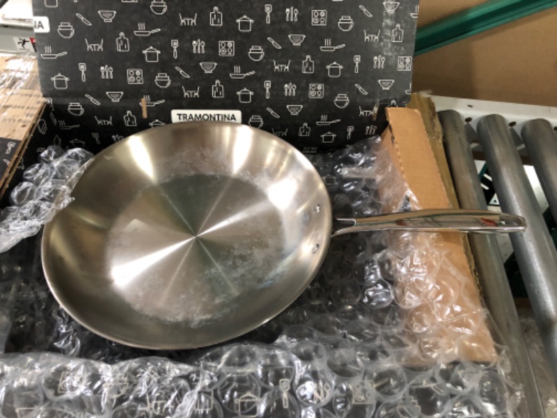 Photo 6 of 12 in. Stainless Steel Frying Pan, Silver