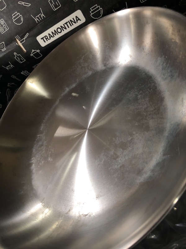 Photo 3 of 12 in. Stainless Steel Frying Pan, Silver