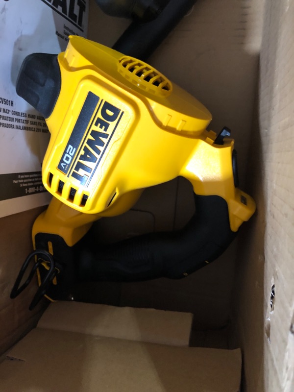 Photo 2 of (for parts)DEWALT 20V Vacuum, Cordless Handheld Vacuum, HEPA, Battery Not Included (DCV501HB)