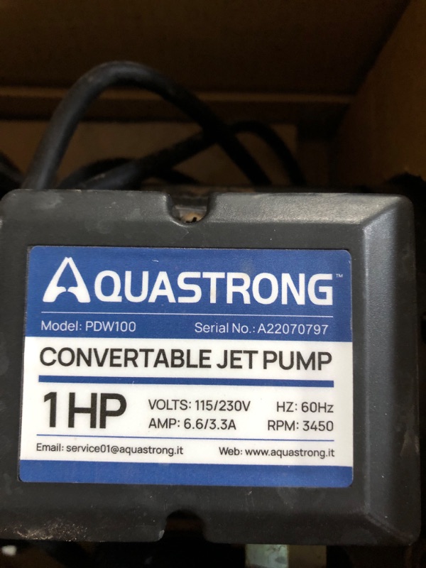 Photo 5 of (SEE NOTES) Aquastrong 3/4HP Shallow/Deep Well Jet Pump PDW100