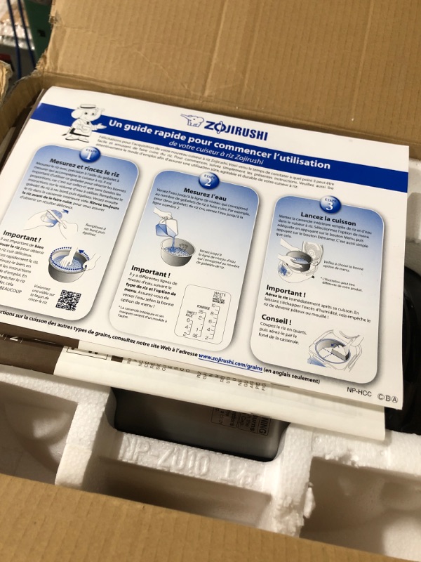 Photo 2 of **NON-FUNCTIONAL, PARTS ONLY** Zojirushi NP-NWC10XB Pressure Induction Heating Rice Cooker & Warmer