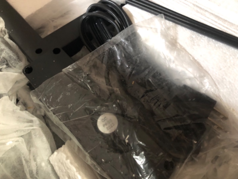 Photo 1 of Homieasy U Shaped Computer Desk with Power Strip & LED Strip & Monitor Stand, (Black) 60inch