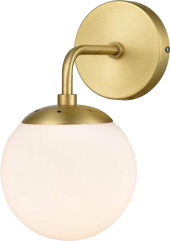 Photo 1 of Light Society LS-W264-BB-WH Zeno Brushed Brass and White Glass Globe Wall Sconce, Mid Century Modern Retro Vintage Style
Popity home Wall Light