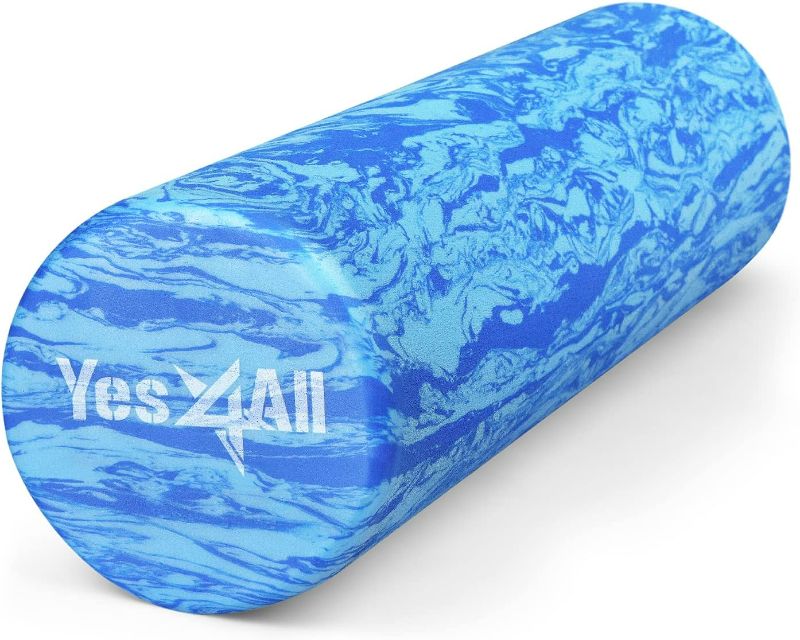 Photo 1 of [Minor Damage] Yes4All Medium-Density Half/Round EVA Foam Roller - 18 Inch -  Blue