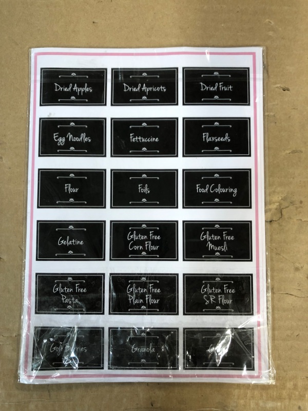 Photo 2 of 159 Pantry Labels Stickers for Food Containers | White Text on Black Sticker
