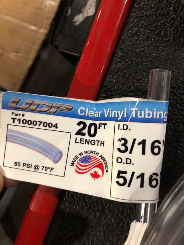 Photo 3 of 3/16 in. I.D. x 5/16 in. O.D. x 20 ft. Clear Vinyl Tubing - 20 FT