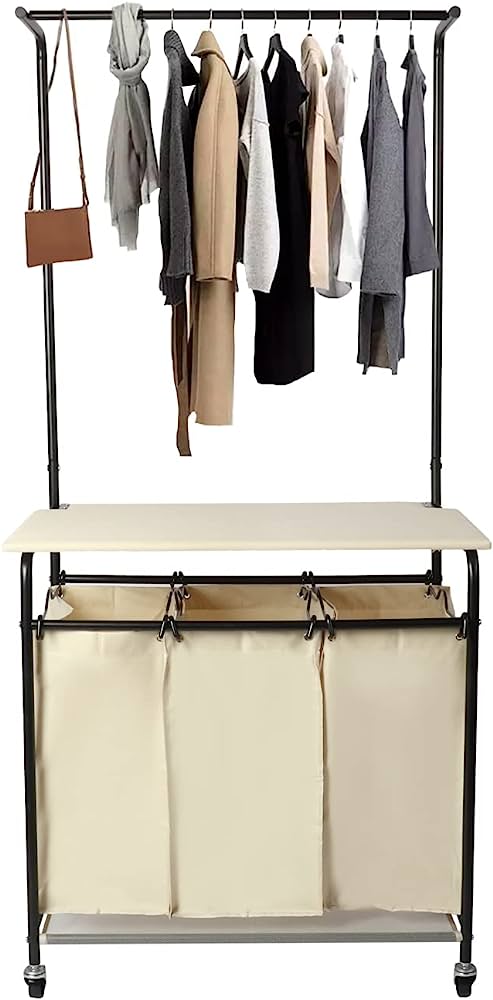 Photo 1 of  3 Section Laundry Sorter with Garment Hanging 