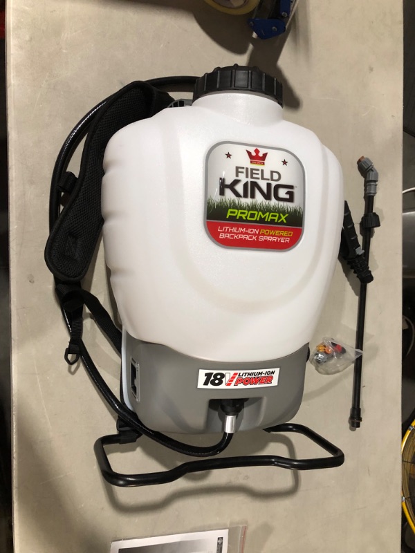 Photo 6 of ***UNTESTED - SEE NOTES*** Field King 190515 Professionals Battery Powered Backpack Sprayer,