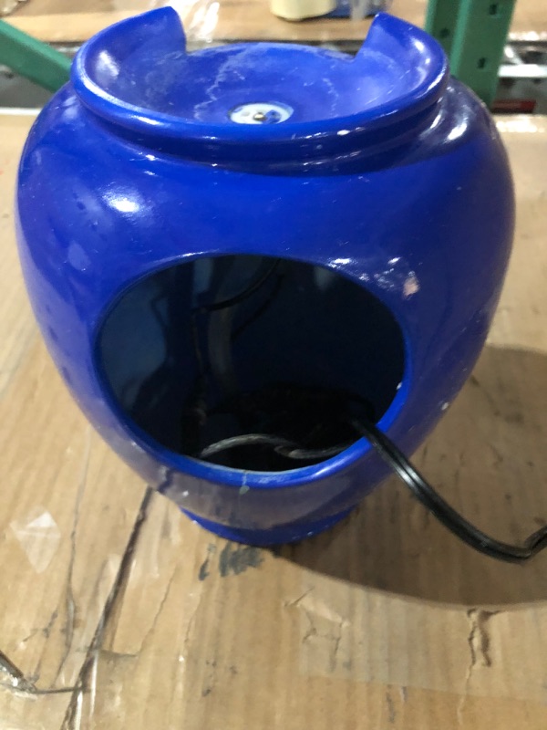 Photo 2 of (PARTS ONLY - NON-FUNCTIONAL) Pure Garden 50-LG1184 Jar Fountain with Electric Pump and LED Lights (Cobalt Blue)