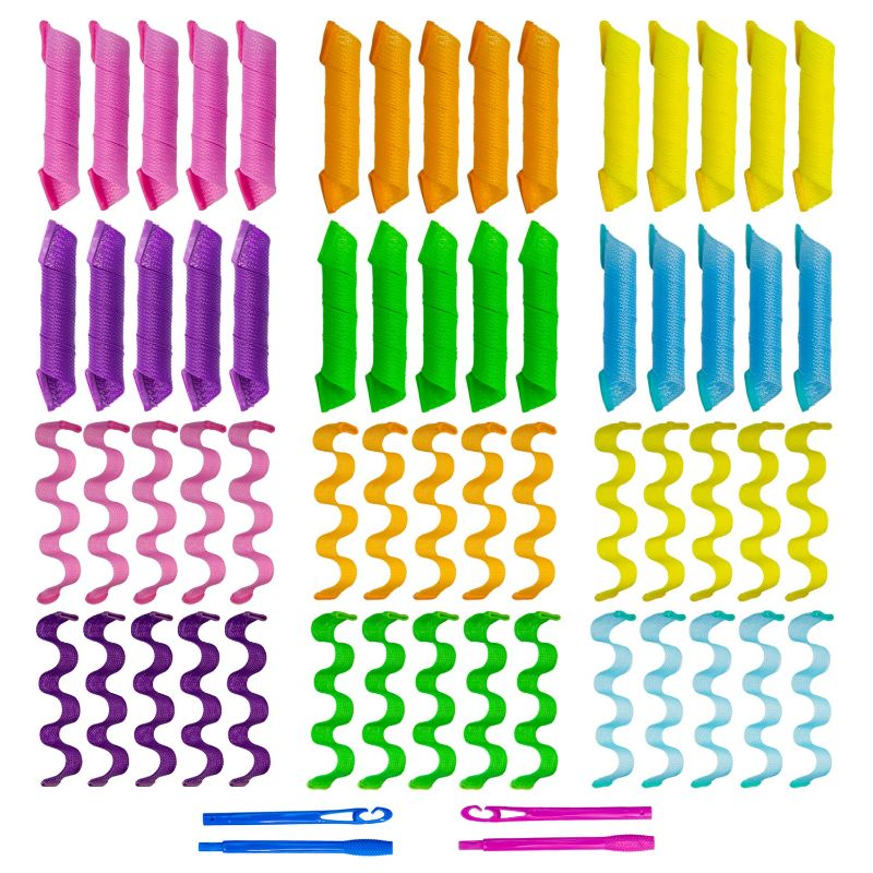 Photo 1 of *SEE NOTES* 60pcs Heatless Hair Curlers Spiral and Wave Styling Kit 2 Styles No Heat Curlers with 2 Pieces Hooks for Women Girl's Short Medium and Long Hair((21.8 Inch/55 cm)