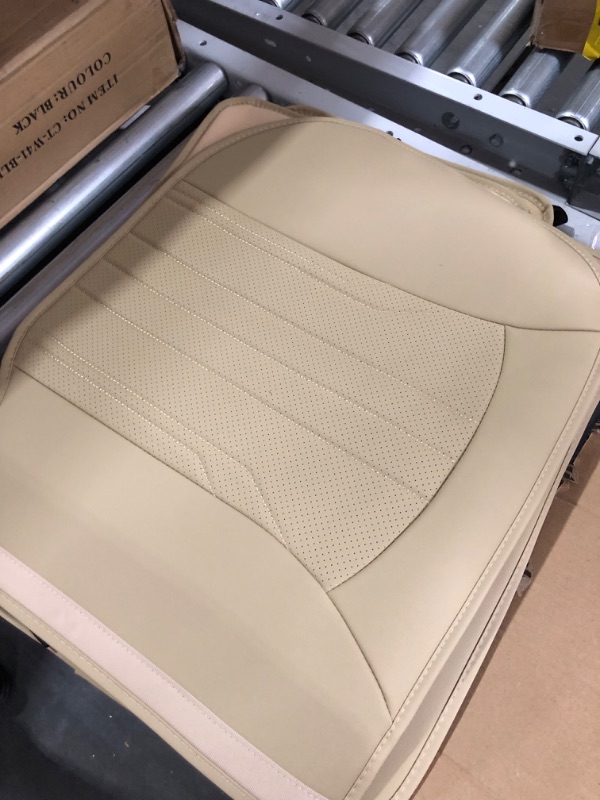 Photo 5 of AOOG Leather Car Seat Covers, Leatherette Automotive Seat Covers for Cars SUV Pick-up Truck, Full Set Full Set BEIGE