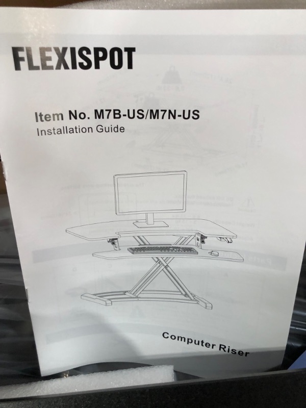 Photo 4 of Flexispot M7B 28" Wide Sit-Stand Desk Converter - Black (M7B)