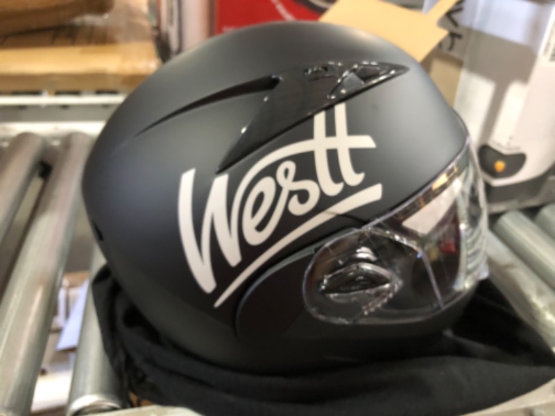 Photo 3 of Westt Torque Motorcycle Helmet - Modular Helmet Street Legal Motorcycle DOT Certified for Scooter Moped Motor Bike Helmet (Black, Large) Large Black