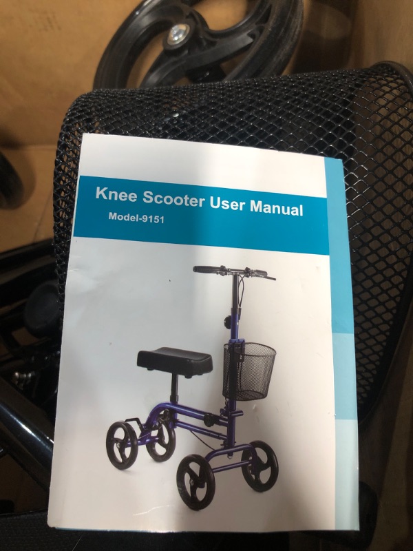 Photo 3 of  Knee Walker for Leg and Foot Injuries, Collapsible and Adjustable Knee Walker, 