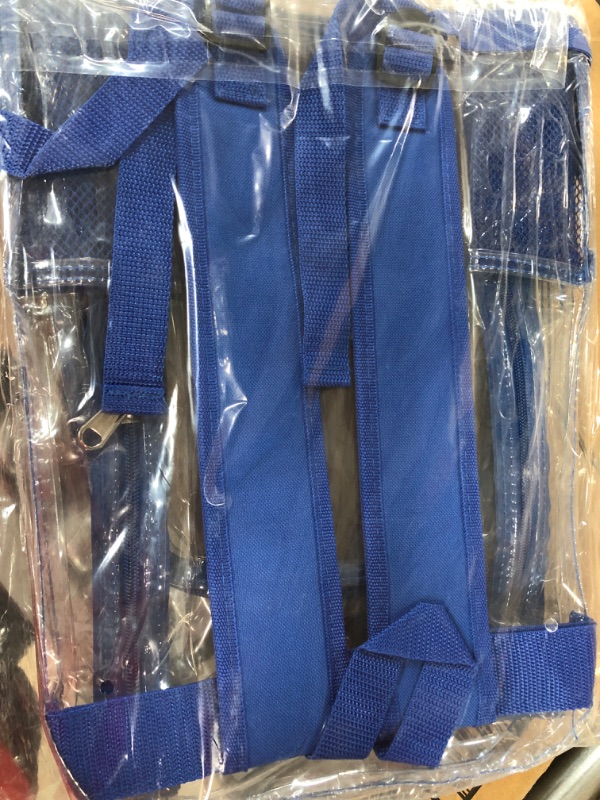 Photo 1 of JOMPARO Heavy Duty Transparent Clear Backpack (Blue)