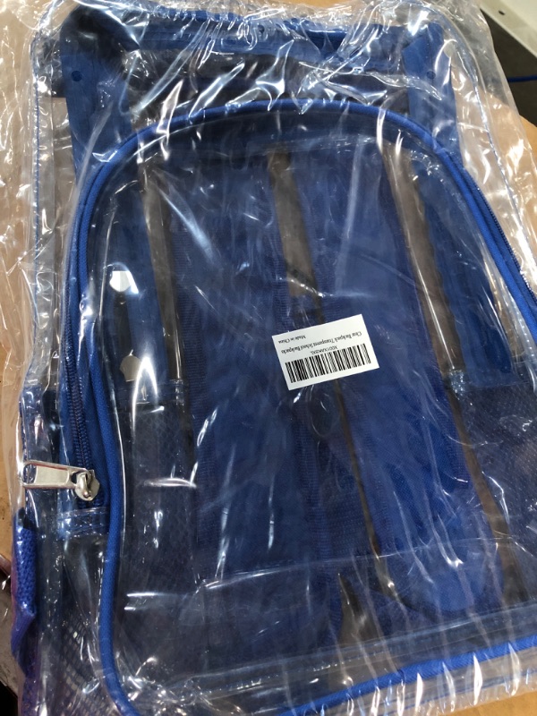 Photo 3 of JOMPARO Heavy Duty Transparent Clear Backpack (Blue)