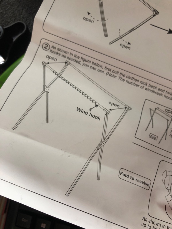 Photo 2 of *STOCK PHOTO FOR REFERENCE ONLY*  Metal Clothes Rack Foldable